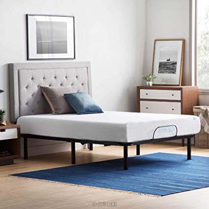 LUCID L100 Adjustable Bed Base with Lucid 10 Inch Gel Memory Foam Mattress - Queen