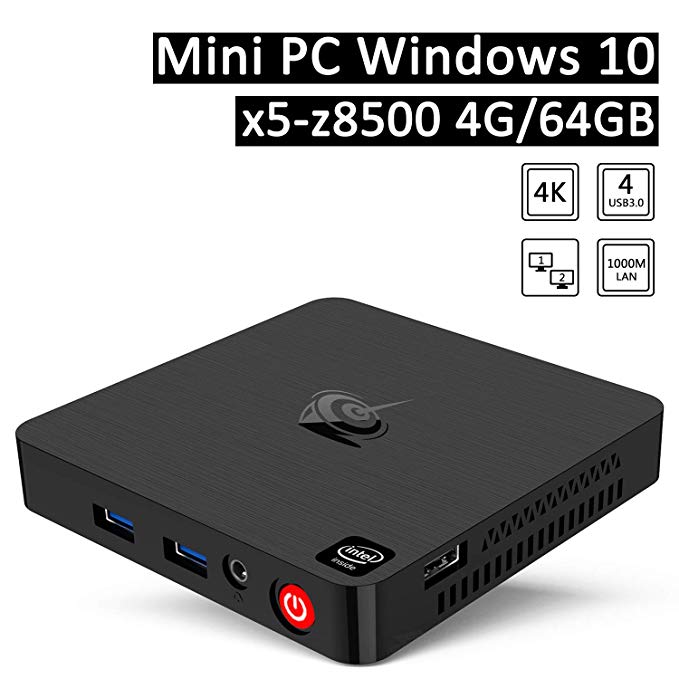Mini PC, Beelink T4 Intel x5-Z8500 Windows 10 (64-bit) 4G/64GB Mini Computer with DP/HDMI Port, Dual WiFi/Gigabit Ethernet, Mini Computer Support Auto Power On,Fan