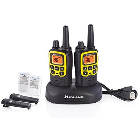 Midland 36 Channel/32 Mile Two Way Radio with 121 Codes, W/X Scan-Alert, Battery, Rapid Charge DTC & USB