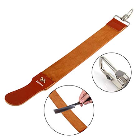 Straight Razor Strops,Genuine Leather Strop Strap Barber Straight Razor Folding Knife Shave Sharpener Sharpening Belt for Barber Hair Removal Straight Razor