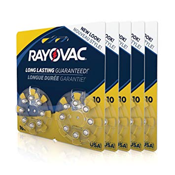 Rayovac Mercury Free Hearing Aid Batteries, Size 10, 80-Pack (L10ZA-80ZM)