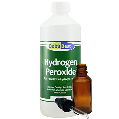 Food Grade Hydrogen Peroxide 3% - 500ml - with 30ml Amber Glass Dropper Bottle