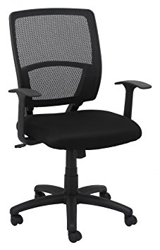 Essentials by OFM Swivel Mesh Task Chair with Arms, Black