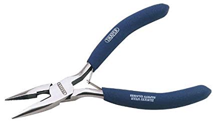 Draper Tools 60740 Carbon Steel Long Nose Pliers 125 mm, Blue