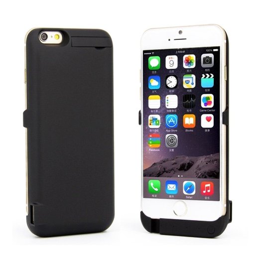 SINST iPhone 6 6S 10000mAh External Battery Case Charger Portable Charger Battery Back Up Power Bank Rechargeable Power Case with Stand for iphone 6 47 inch iPhone 6S 55 inch Black