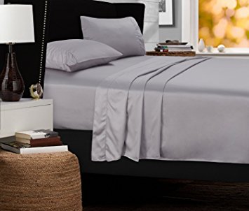 Mayfair Linen Hotel Collection 100% Egyptian Cotton- Genuine 800Tc Sheet Set (Queen, Silver)