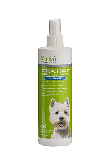 Tomlyn Hot Spot Spray with Bittran II for Dogs, (Allercaine) 12 oz
