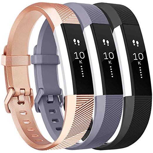 Vancle Replacement Bands Compatible with Fitbit Alta HR and Fitbit Alta (3 Pack), Newest Sport Wristbands with Secure Metal Buckle for Fitbit Alta HR/Fitbit Alta