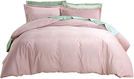 PHF Velvet Duvet Cover Set Luxurious Bedding Set Soft Solid Warm 3 Pieces with Corner Ties for Winter Heavyweight Queen Size Pink Mocha