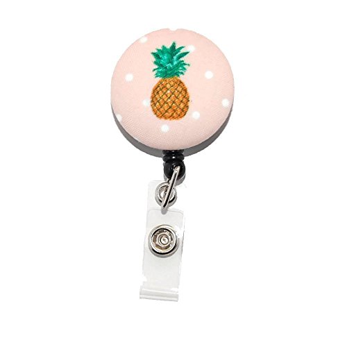 Pineapple Badge Reel Retractable for ID or Key Card Free Shipping