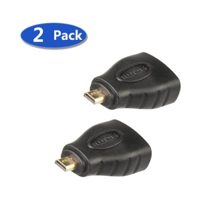 Micro HDMI Adapter,VCE® (2-PACK) Gold Plated Micro HDMI to HDMI Male to Female Adapter