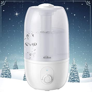 Ultrasonic Humidifier for Bedroom, Kealive 30-Hour Cool Mist Humidifier(2.7L/0.7G), Baby-Safe Auto-Shutoff, Whisper Quiet, 3-Level Mist Output, Rapid Humidification Effect, Dirt-Resistant Nano Coating