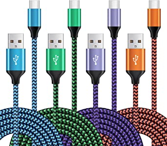 4Pack 6ft Fast USB Type C Cable Phone Charger Charging Cord for Samsung Galaxy A53 A32 A42 A52 A71 A51 5G A12 A13 A03s A20, S22 Ultra S21 FE 5G S20 S10 S10e S9 S8 Note 20 10 9 8, Z Fold4/3, Z Flip4