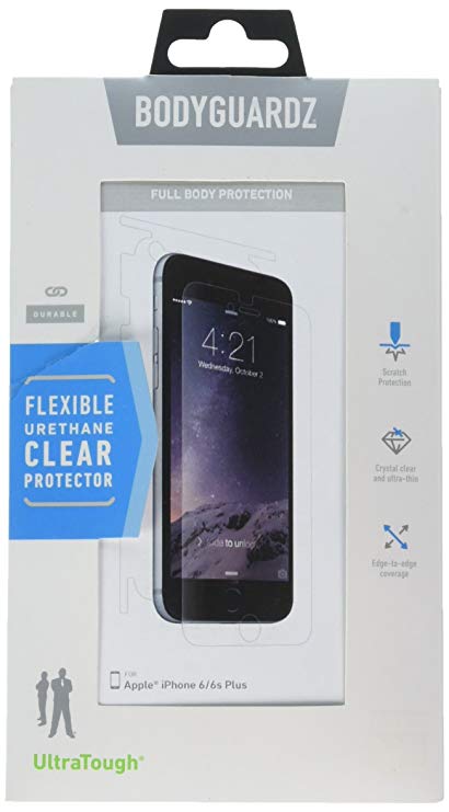 BodyGuardz - UltraTough Clear ScreenGuardz, Crystal Clear Anti-Microbial Screen Protection for iPhone 6 Plus/6S Plus