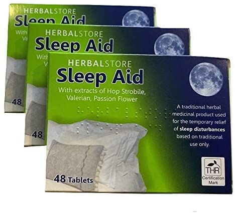 Sleep Aid Tablets Herbal Store 3 x 48 Traditional Insomnia Medicine Remedy from Kingdom Supplies.