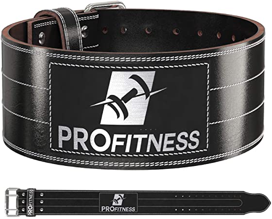 Weight Lifting Belt (4 Inch Wide) – Genuine Leather Workout Belt for Men & Women - Great for Weightlifting on Squats, Deadlift, Cross Training and Gym Workouts - Back Support and Injury Prevention