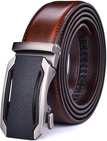 Men Belts Leather Male Slide Ratchet Work Dress Strap w Interchangeable Buckle Beltox …