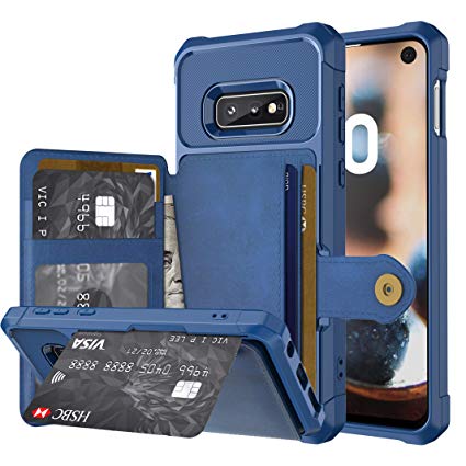 Galaxy S10e Case, Galaxy S10e Phone Wallet Case Card Holder, Fits 4 Cards & Cash with Stand Function - Royal Blue