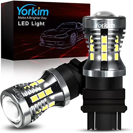 Yorkim 3157 LED Bulb 2880 lumens 3156 LED Reverse Lights 3057 LED Tail Light Brake Light 4114 LED Day Running Light 3057 3056 3457 led Replacement bulb for Turn Signal Reverse Lights, 6000K White