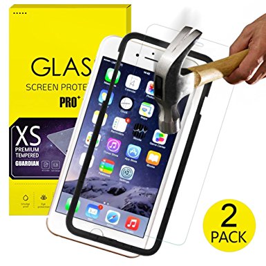 HeeBin 2-Pack iPhone 6S / 6 Screen Protector Glass, 0.3MM Slim And 9H Hardness Bubble , Anti-Fingerprint, Oil Stain&Scratch Coating, Free Alignment Tool