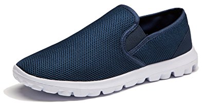 Vibdiv--Men's Lightweight Breathable House Shoes Slip on Anti-Slip Casual Shoes