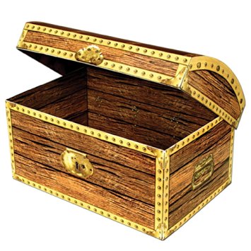 Beistle 50354 Treasure Chest Box, 8-Inch by 5-1/2-Inch