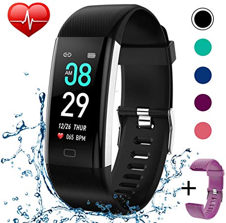KITPIPI Fitness Tracker Activity Tracker Watch with Heart Rate Monitor, Pedometer Waterproof Smart Watch Sleep Monitor, Step Counter, Calorie Counter, for Kids Women and Men