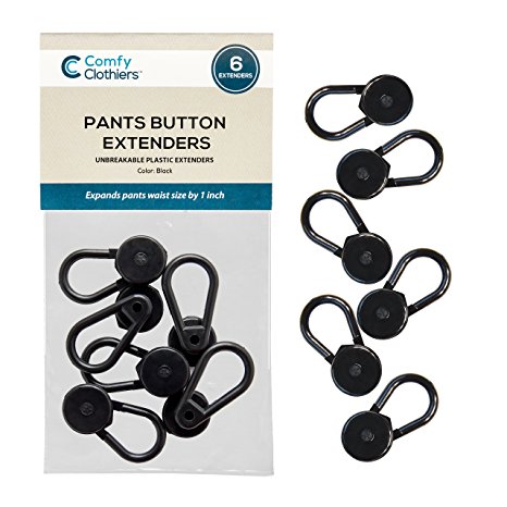 Comfy Clothiers 6 Pants Button Extenders For Pants, Khakis and Dress Slacks Waist Comfort