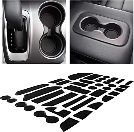 CupHolderHero for Honda Pilot Accessories 2016-2022 Premium Custom Interior Non-Slip Anti Dust Cup Holder Inserts, Center Console Liner Mats, Door Pocket Liners 33-pc Set (Solid Black)