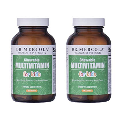 Dr. Mercola Multivitamin for Kids – 60 Chewable Multivitamin Tablets – 2 Bottles - Support Your Child’s Health with Delicious, Sugar-Free and Non-GMO Children’s Chewable Multivitamins