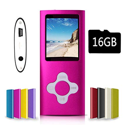 G.G.Martinsen WhiteinPink Versatile MP3/MP4 Player with a Micro SD Card, Support Photo Viewer, Mini USB Port 1.8 LCD, Digital MP3 Player, MP4 Player, Video/Media/Music Player