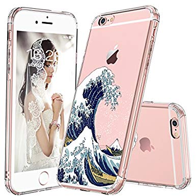 MOSNOVO iPhone 6S Case/iPhone 6 Case, Tokyo Wave Pattern Clear Design Printed Transparent Plastic Hard Back Case with TPU Bumper Protective Case Cover for iPhone 6/iPhone 6S