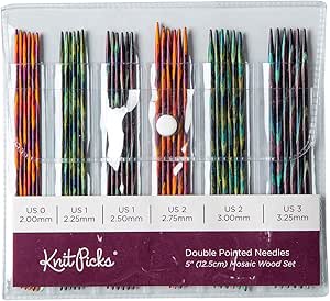 Knit Picks Double Pointed Wood Knitting Needle Set (Mosaic 5")