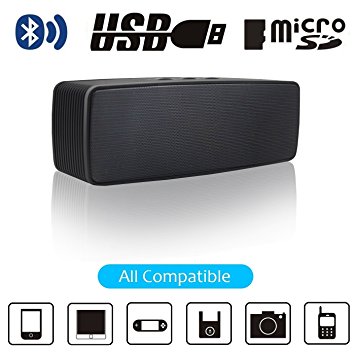 Portable Wireless Bluetooth Speakers Subwoofer, Home Audio Wireless Speakers Subwoofer by Exkokoro Built-in Microphone, Hands-free Calls, FM Radio Mode, TF Card Mode