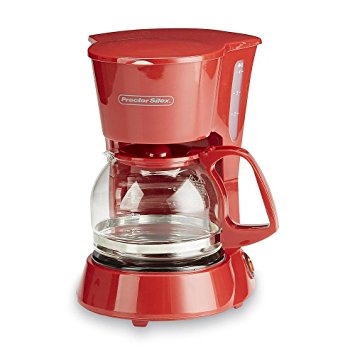 4 Cup Red Coffee Maker Small Kitchen Spaces Single Serving Coffeepot