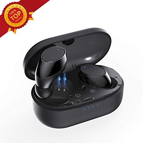 Bluetooth Headphones,5.0 True Wireless Earbuds Deep Bass HiFi Stereo Sound 15H Playtime Bluetooth Earphones in Ear Binaural Call Headset with Charging Case and Built in Mic for Sports Running
