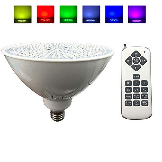 THlighting Color Changing Swimming Pool Lights Bulb LED PAR56 Light (Switch Control   Remote Control Type) for Pentair Hayward Light Fixture,and for Inground Pool,E26 E27 Edison Screw Base 12V-36W