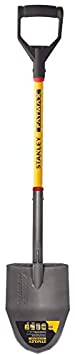 Stanley FATMAX Fiberglass D-Handle Round Point Shovel Garden, Yellow/Black