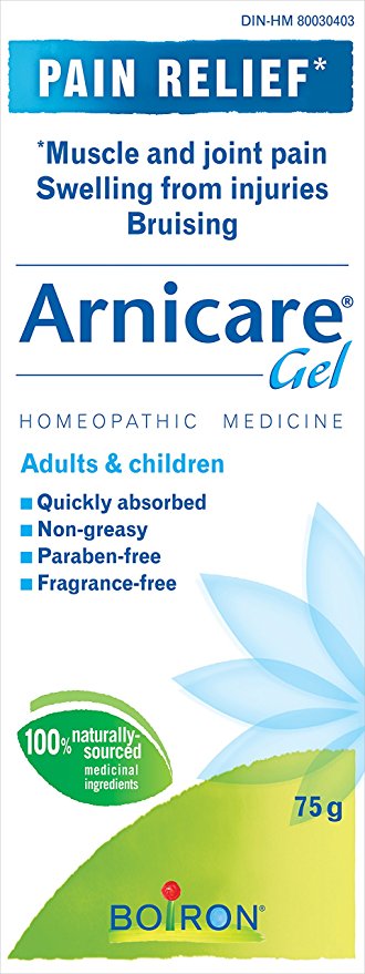 Boiron Arnicare Gel for Pain Relief, 75 g tube. Topical for muscle & joint pain, bruising & swelling. Water-based Gel – Fast absorption – Fragrance-free – Cooling effect