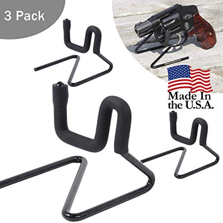 Hold Up Displays Pistol Hanger - Gun Storage Handgun Holders - Revolver Mounts Works Great in Any Gun Safe Shop or Home - Mount is Stable for Even The Heaviest of Pistols - Made in The USA