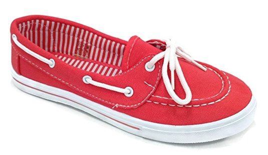 RL Perla 82 Canvas Lace Up Flat Slip On Boat Comfy Round Toe Sneaker Tennis Shoe