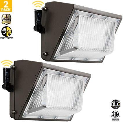 100W Led Wall Pack Light, Outdoor Dusk to Dawn Light for 120-277V, 5000K, 11000Lumen, Ip65 Waterproof Security Area Lighting - 2PK