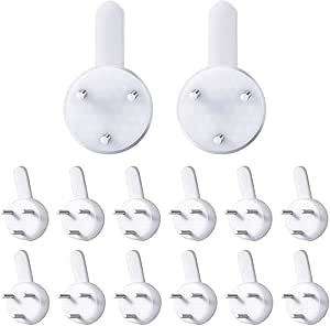 36 Pcs Plastic Non-Trace Wall Picture Hooks, Non-Mark Hook, Invisible Concrete Nail Hard Wall Hook, Traceless Hangers Hooks, No Damage Hanging Kit for Picture Photo Frame Hangers - White (S Size)