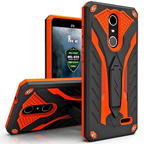 ZTE Grand X4 Case, Zizo [Static Series] Shockproof [Military Grade Drop Tested] w/ Built-in Kickstand [Impact Resistant] ZTE Z956 / Blade Spark Z971