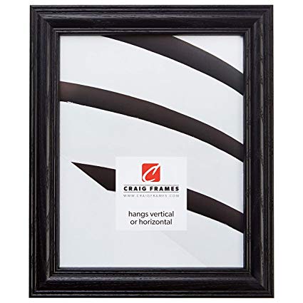 Craig Frames 440BK 20 by 27-Inch Picture Frame, Wood Grain Finish, 1.265-Inch Wide, Black