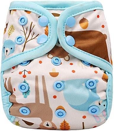 OsoCozy Newborn Cloth Diaper Covers - Adjustable Snap Fit & Double Leg Gussets for Baby Boys & Girls from 6-12 Pounds.