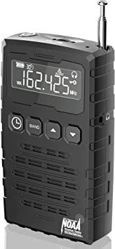 Pocket AM/FM NOAA Weather Radio,Portable Emergency Alert Radio with Best Reception Long Antenna,LCD Display,Stereo Speaker,Earphone Jack,Belt Clip,Sleep Timer,Battery Operated,Best Sound Quality