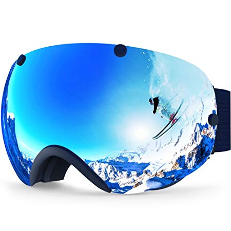 Zionor XA Ski Snowboard Snow Goggles for Men Women Anti-fog UV Protection Spherical Dual Lens Design