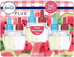 Febreze Plug with Fade Defy Technology Air Freshener - Sweet Watermelon Vine - (3) of 0.87 fl oz Refills, Clear