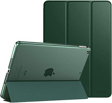 TiMOVO Case for New iPad 7th Generation 10.2" 2019, Slim Translucent Frosted Back Protective Cover Shell with Auto Wake/Sleep, Smart Case Fit iPad 10.2-inch Retina Display - Midnight Green